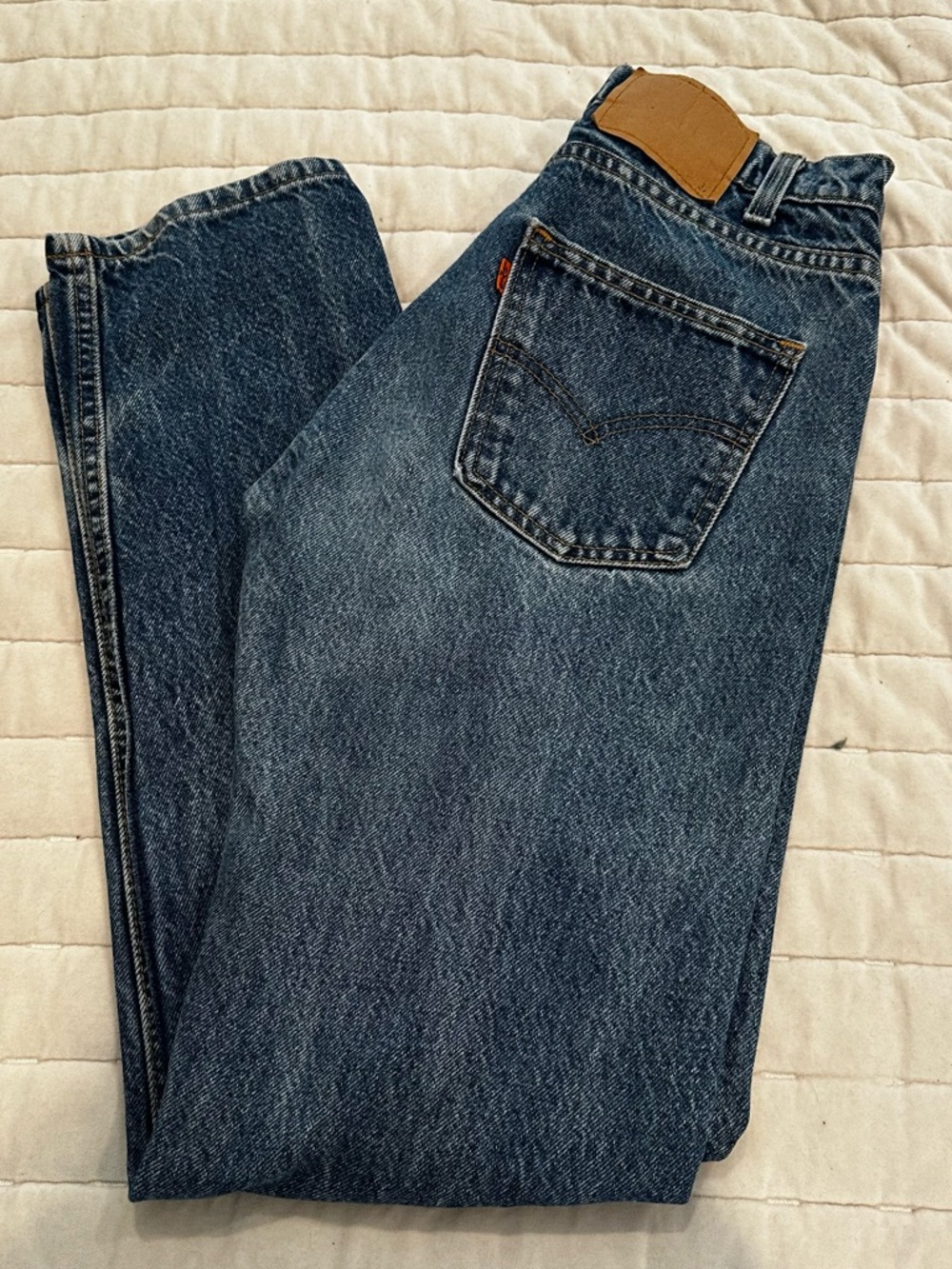 Levi's Men's Straight Jeans in Indigo Blue with Leather Patch